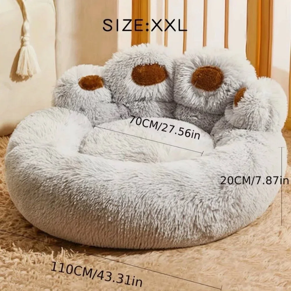 Cozy Gray and Brown Dog Bed Size S